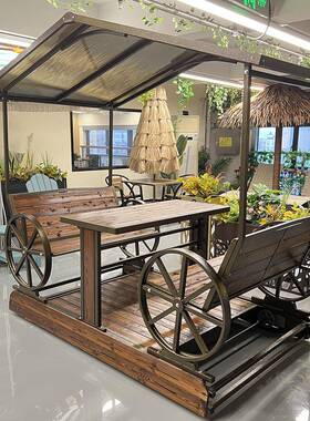 HKN户外庭院花园别区墅摇椅休闲铁桌秋椅景民宿动力摇椅室外艺千