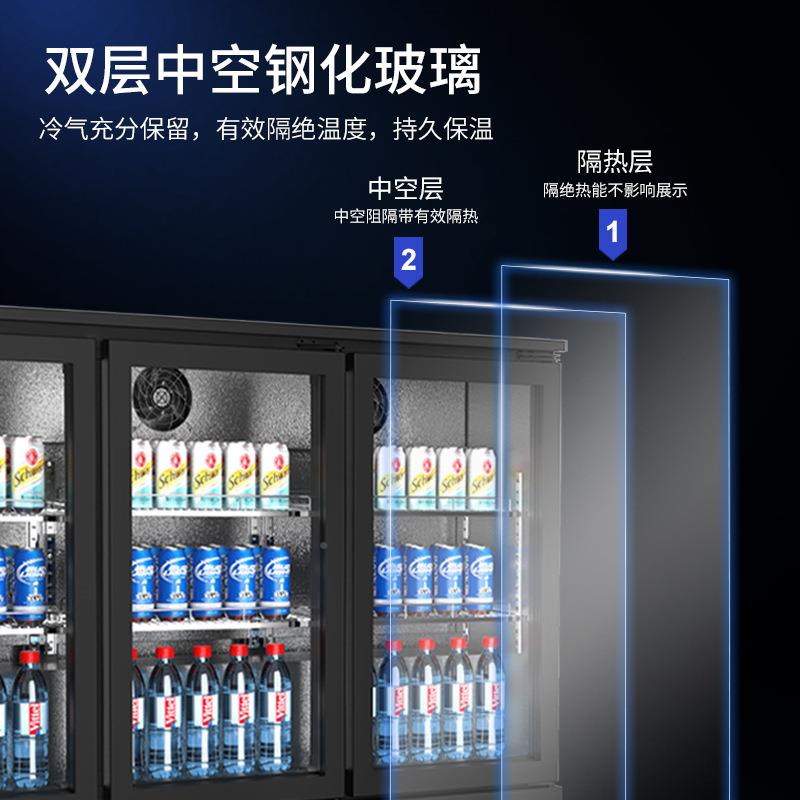 奥达柜双开门风冷酒吧台饮料柜248酒吧啤嵌入信式保鲜小冰柜冷藏
