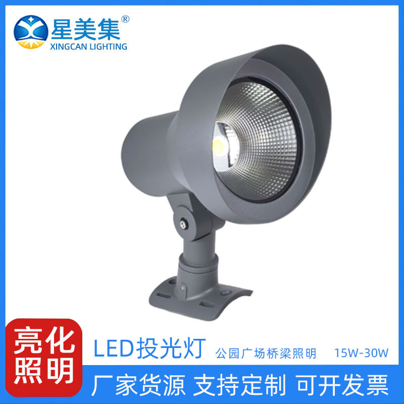 15W30W遥控圆形投光灯户外防水照树灯圆形投光灯花坛补光灯