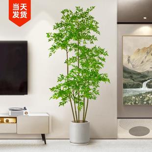 天竹植室内大型盆栽客厅装饰摆件落地512南仿生植物绿假花树绢花
