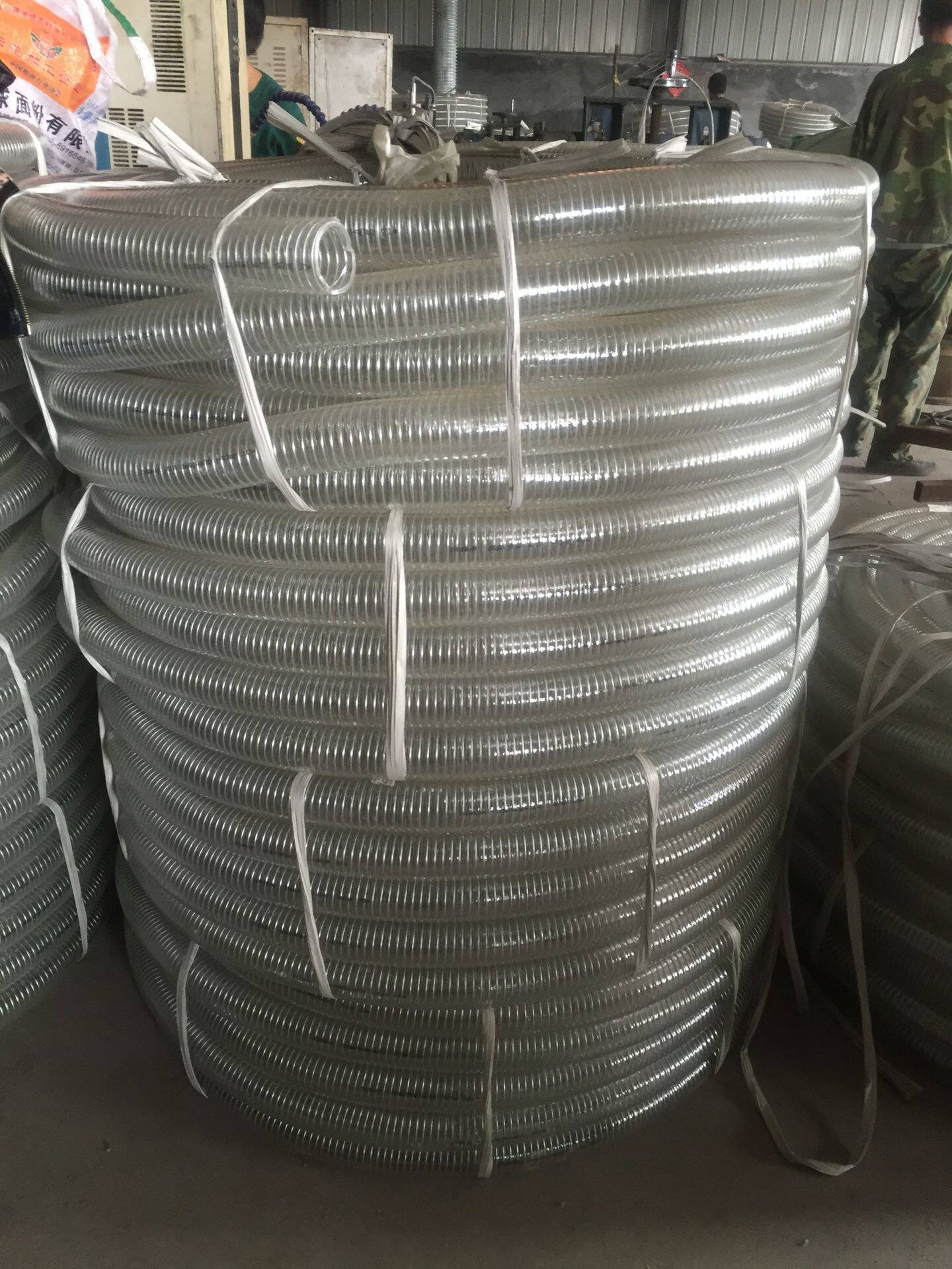 pvc钢丝透明软管油罐车专用透明钢丝防静电油管耐压透明软管