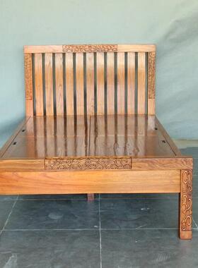 现BD272-1D中式实木单人床原木家具B272-1中式代老榆木新1米2单人