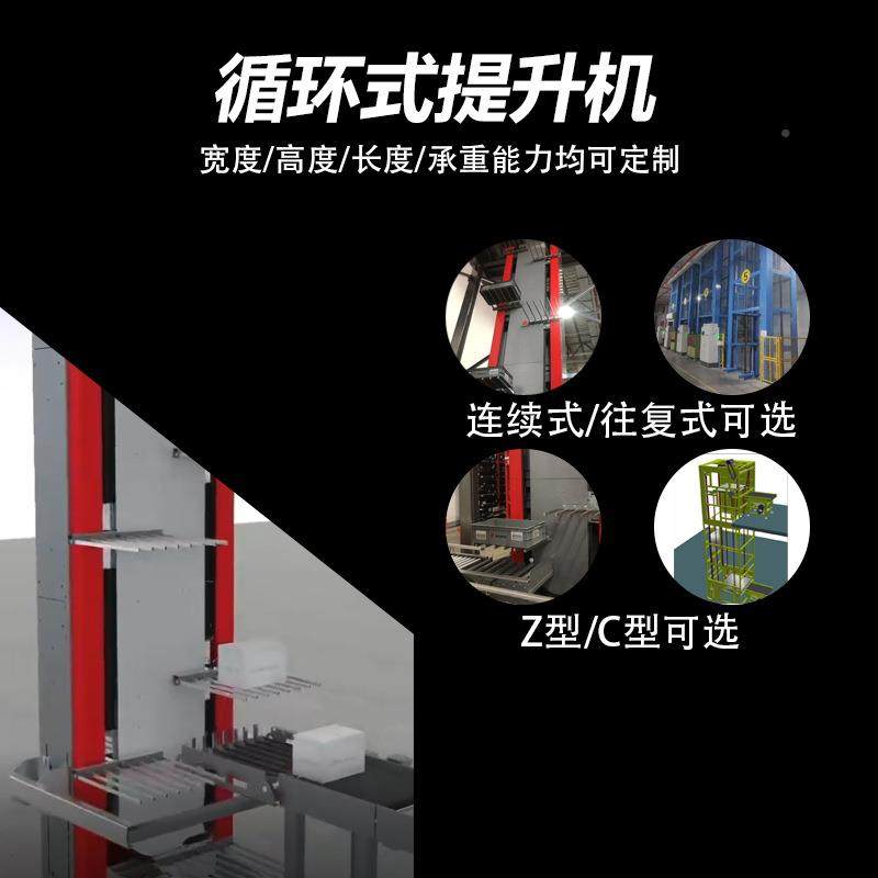 循运环式提机c型叉臂连式提升机货物升降机GRM升z型续提升机厂家