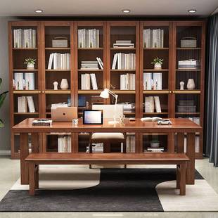 实木大长书桌家用办公长条桌莫比恩工作台双人学习桌去客厅化桌子