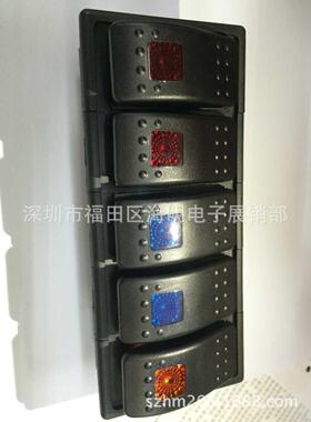 N示-OFF汽车房改装开关船形开关车带翘板电RYW源开关带OLED指灯开
