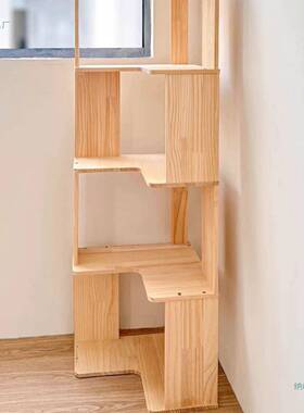 实木角书架落地置物转架厅一靠墙储物柜客简易床头拐体角多KTY层