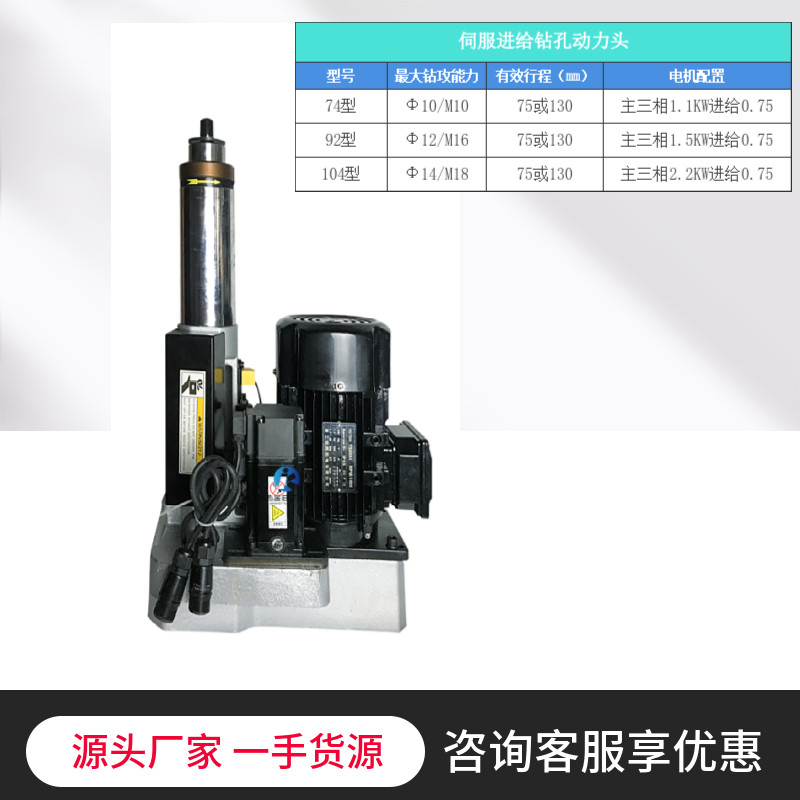 74 92 双伺服打孔攻丝机气动自动钻孔功牙机数控钻攻一体动力头
