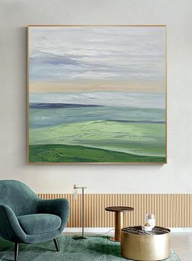 纯手绘画油画抽象关挂SQ5322画小新清风景壁极简厚肌理装玄饰画餐