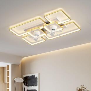 现代简约摇450头风扇客厅顶灯卧带风扇吊智能静吸音餐灯室房间风