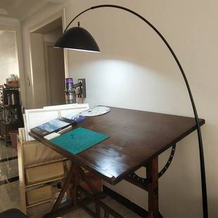 绘图桌工作台倾斜书桌斜面复古油画画架设计师制图小桌子学生建筑