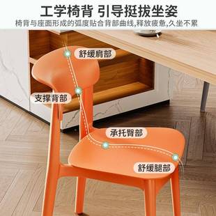 塑料椅子家用餐桌可椅加厅服厚久坐舒靠背现代简N881约叠放餐商用