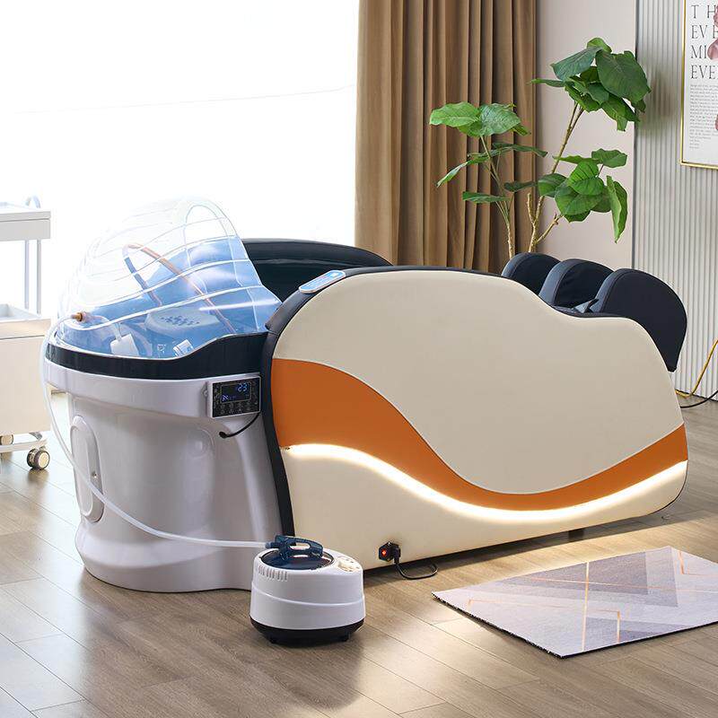 新款冲端电动智按摩洗头床能全高自动美发头疗水床理发店A35发廊