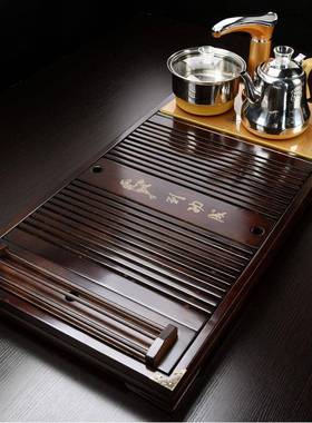 茶盘厂SC040家直销茶具装套四合一精品木柯木实茶台年年有余马到