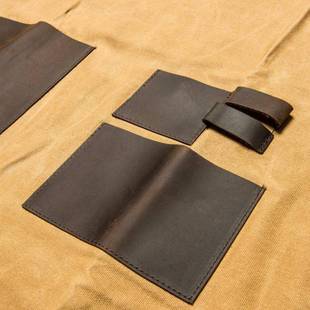 定制干蜡水湿蜡防手工坊皮围裙疯马头层工具具围9 8裙帆布定制log