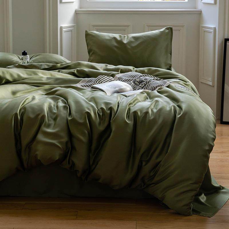 60支精天丝兰四件套罩aLCH类夏季纯色床单被南通床上品用被套三件