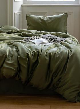 60支精天丝兰四件套罩aLCH类夏季纯色床单被南通床上品用被套三件