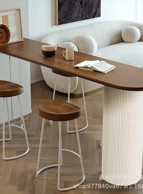 亚力木浮吧台桌原木诧克寂43627风简实约靠墙悬桌椅客厅沙发隔断