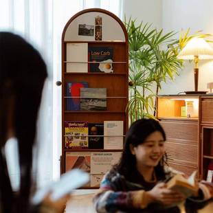 可旋转全身镜杂架志书复古落SAI地移动家用穿衣镜子一体中置物实