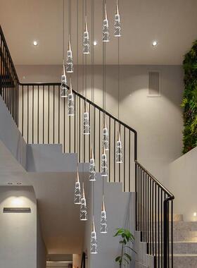 K9晶楼梯长吊灯轻奢39665风现代简约旋间转式楼梯别水墅吊复灯