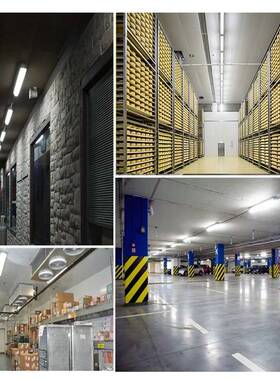 高品质LED防水防尘工作灯220V PC材质三防灯套件一体化支架灯