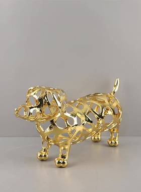 欧轻塑奢金色镂空狮子骏马1163象动物雕大摆件客厅玄关软装式家居