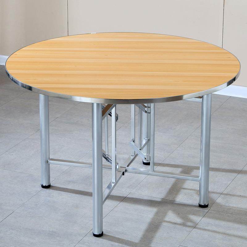 大圆桌板可带桌玻璃转折叠面桌架餐桌盘食堂HFP吃饭桌乡村家用酒