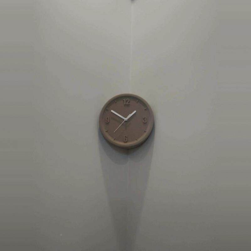 孔科技饰纯色墙角装简约现代打孔免术数字遮挂MKI艺钟静音钟角