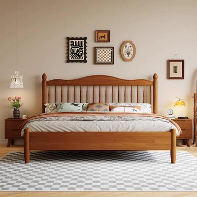 中古风实木床美式古床1复双.5BDSM1.8M人床主卧法复古温莎全实木