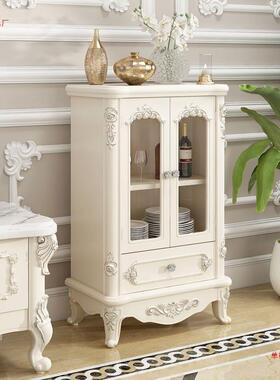 欧式小酒柜实木边柜物客厅关RLT柜储收纳柜现代简约墙角玄餐柜隔