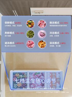 冷藏展示柜冷展柜示柜透市明玻璃保鲜柜商冻70652用超冰大容量卧