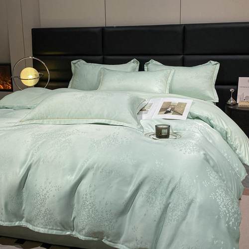 季夏60s天丝棉花轻奢丝刺绣床单四件套凉感丝居家滑三件AGE提套