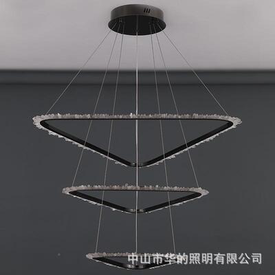 LOF吊水E公587寓酒店高档客厅吊灯天然墅晶灯复式楼别大灯楼梯长