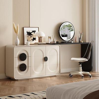 式梳妆台烤漆轻奢化妆MZD桌时尚奶油风梳可室伸缩卧妆台桌美柜一