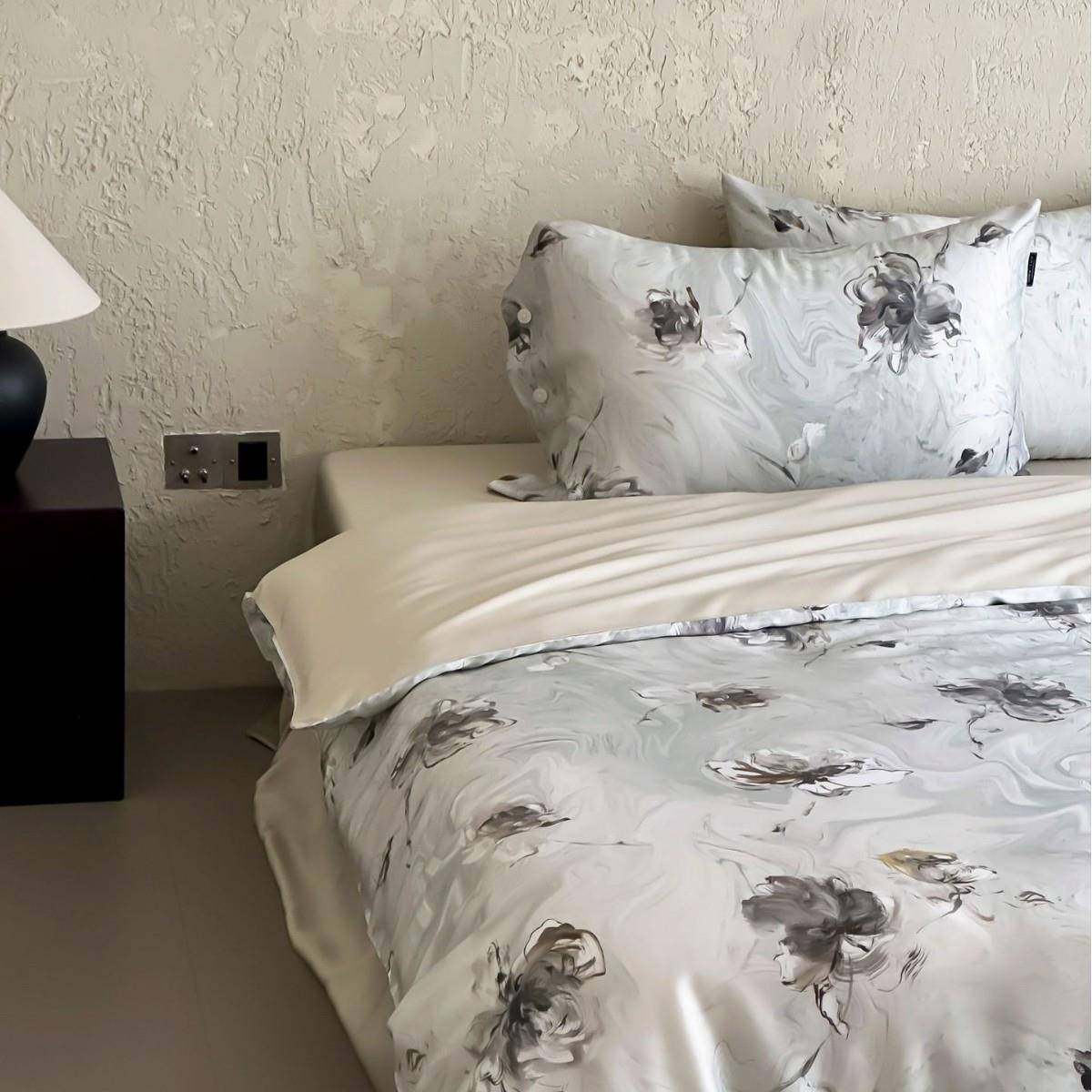 美式复古III风田60S兰精天凉丝四件套园季夏印花感亲肤被套床上用