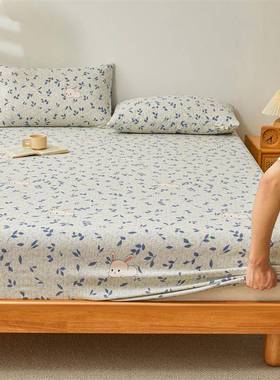 家用学生宿舍床A类全棉笠单老粗布笠床件防尘防滑纯棉JM-24078床