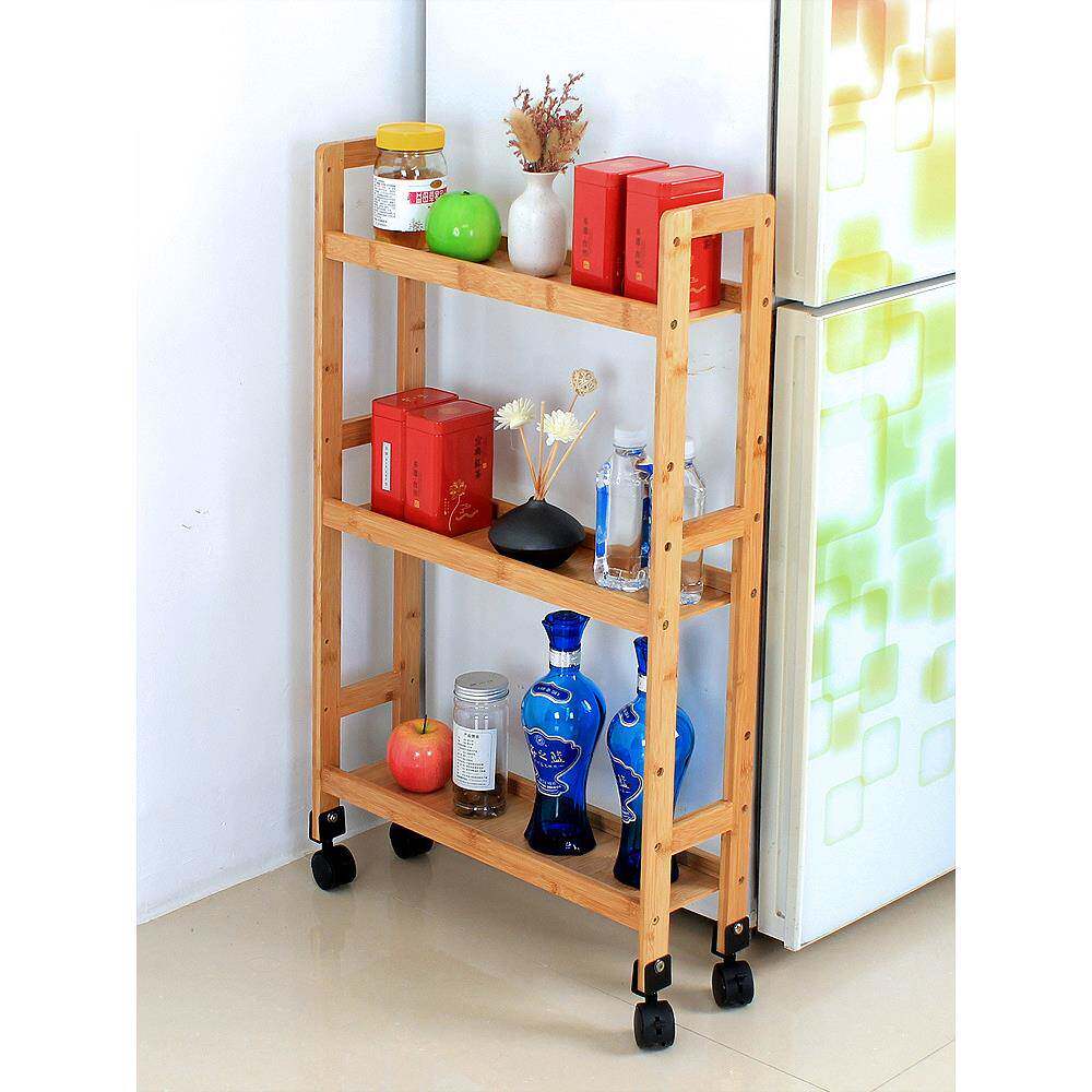 GZ6M夹楠竹带轮厨房缝置物架15超cm无品牌/宽窄收纳柜缝卫生间落
