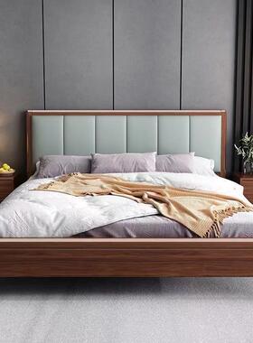 新中式木床1.米大床15米8MQB双人床简约经济型现代家具主.卧室实