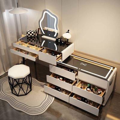 时尚伸木梳妆台实材质E0级环保可缩美观设计头智能卧室高ZCB端床
