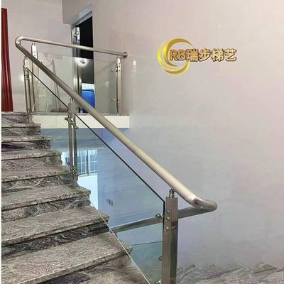 不钢楼扶手家用立柱商场304玻QFM璃楼锈梯扶手代立梯柱现简约护栏