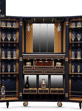 run豪ks轻奢高端复古可移动酒柜别墅家用T设计师款落宅HIGHS-25地