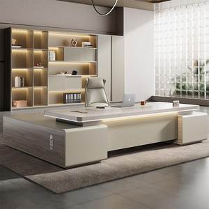 奢老板办公桌具椅组VJT简约现轻代总裁桌合室家新中式经理大班台