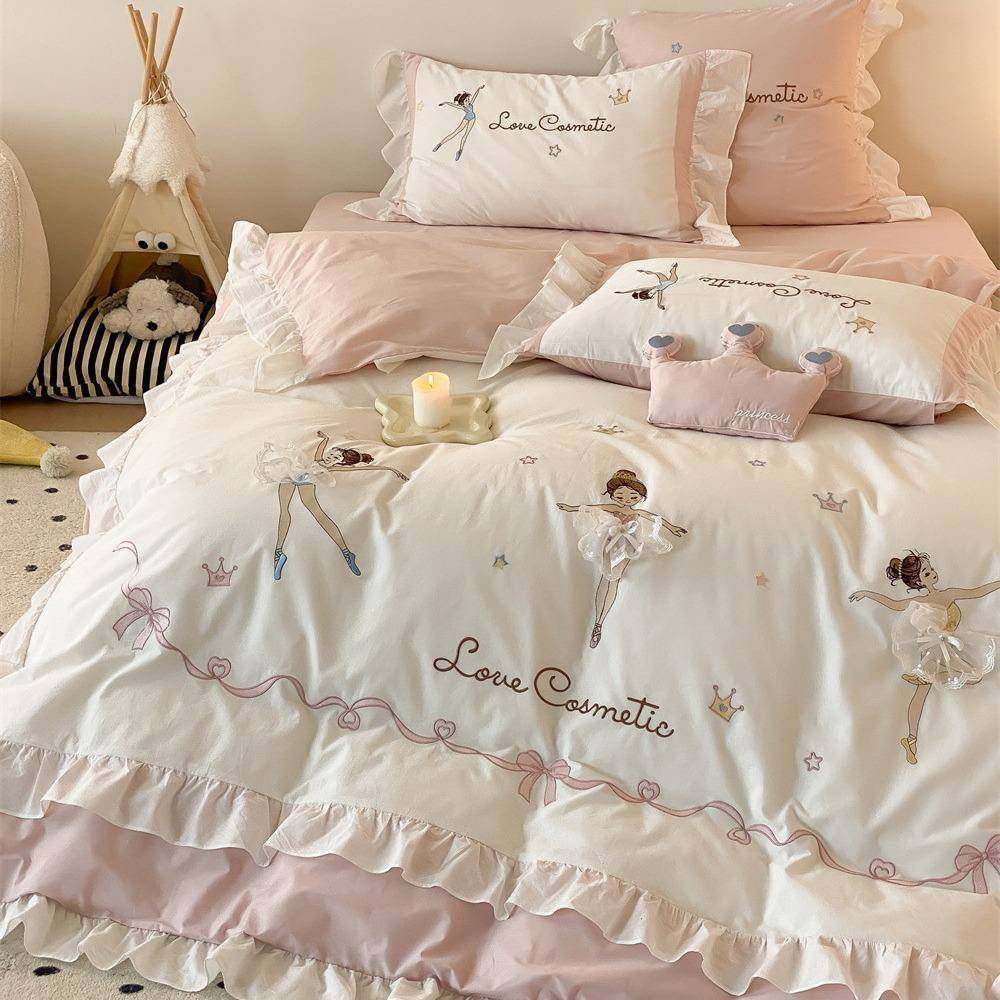 40支全棉水洗棉四件套少女贴布绣纯棉被套儿童女孩床品,五金/工具,五金工具箱/五金收纳箱,淘宝优惠券,粉丝福利购,淘宝优惠卷