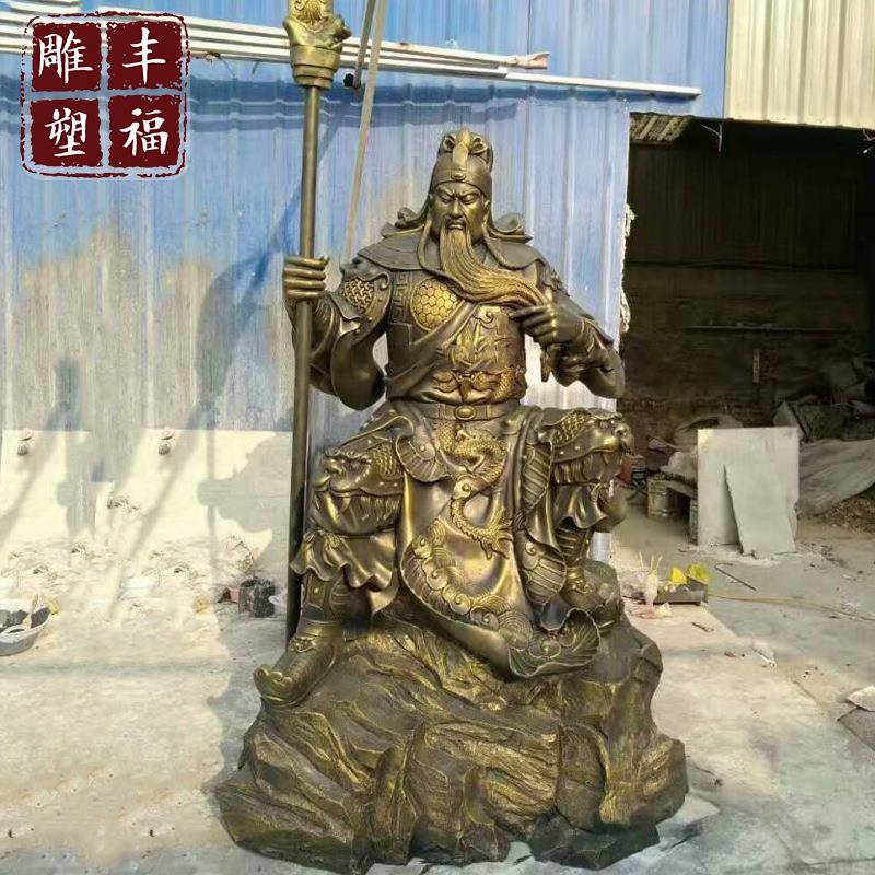 大型铜关公雕塑户外景区铜雕古代人物关羽雕塑 铸铜关二爷摆件