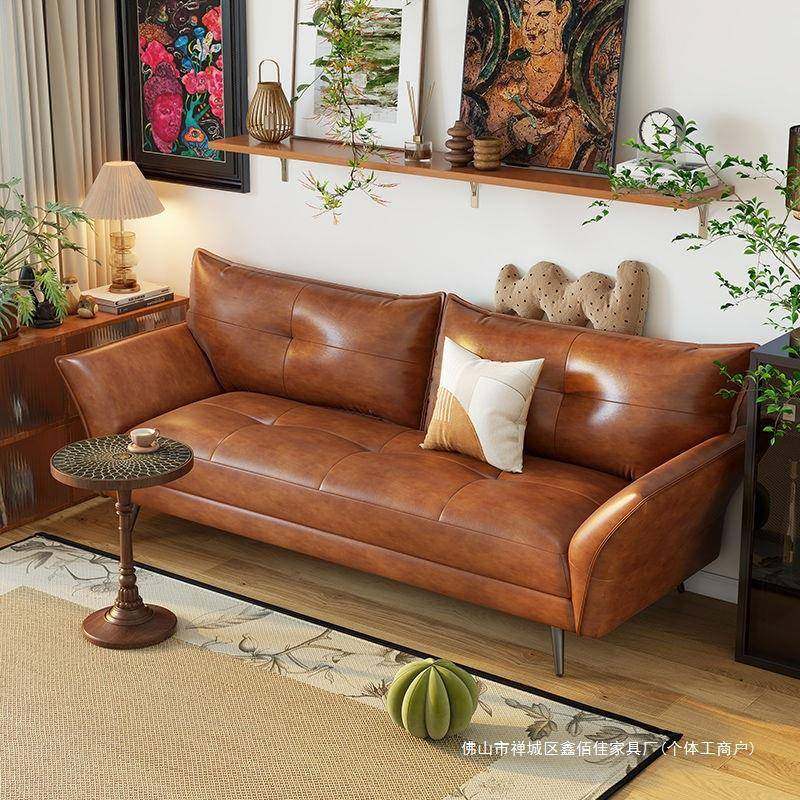 意式极简皮沙发轻奢客厅小户型中古风黑色棕色三人油蜡皮接待沙发,鲜花速递/花卉仿真/绿植园艺,割草机/草坪机,淘宝优惠券,粉丝福利购,淘宝优惠卷
