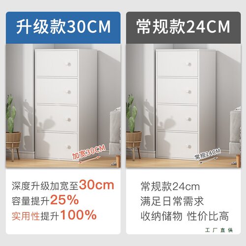 五斗柜收纳柜卧室窄立柜家用简易抽屉柜客厅置物柜靠墙柜子储物柜