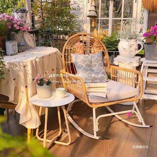 中式台真阳FVE休闲老人藤椅藤编家用人客厅逍遥懒藤户外大人躺椅