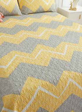 纯棉榻榻米夹棉人床盖单件四季F96775T5通用滑绗缝防床单三件套单