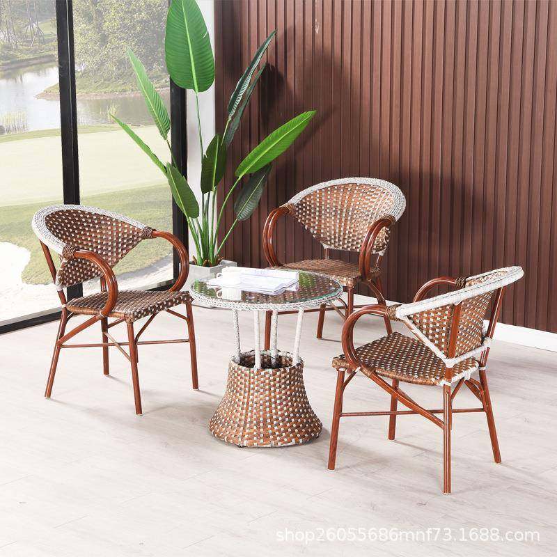 户外桌椅组合闲藤椅店庭休院别3墅露天酒背室外藤编家具阳台靠椅,商业/办公家具,商用藤编家具,淘宝优惠券,粉丝福利购,淘宝优惠卷