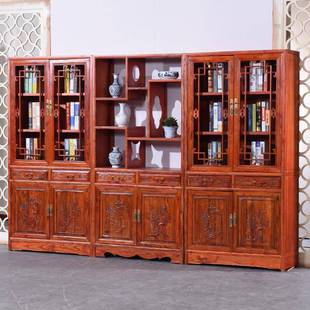 中架式 实木书架三071组合书柜物架展示柜榆架木古玩展货示置物博