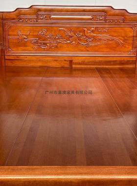 新双款全实榫木卯床1.8米FIS人卧婚床金花主梨木仿古雕花1.5米床